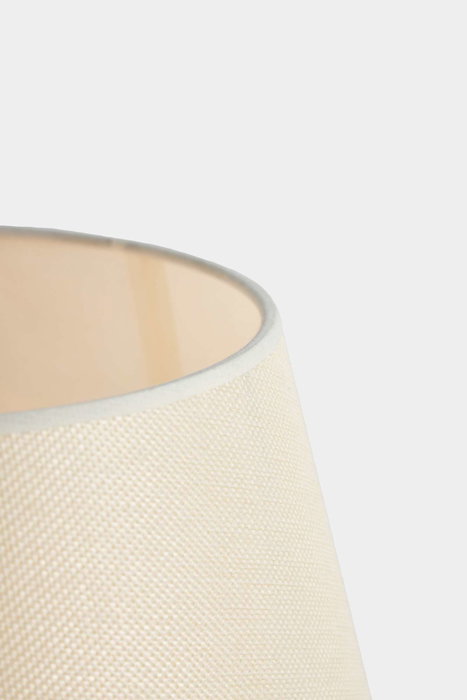 Opviq Lámpara de Mesa de Travertino con Pantalla de Tela Crema y Beige
